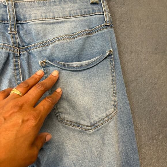 SO High Rise Ankle Jegging Jeans Womens Juniors 7 Comfy Stretchy Preppy Distress - Picture 7 of 16